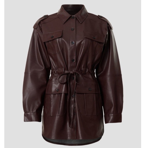 Marissa Web Faux Leather Shacket | Sz 6 or 12 - Picture 5 of 5